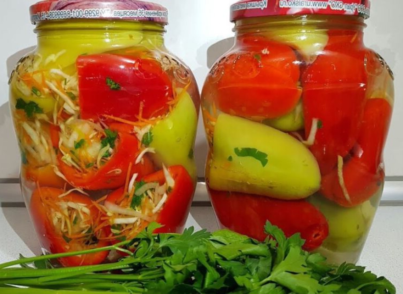 Перець фарширований капустою на зиму у банках з покроковими фото 3868aad356c149fb3231eb3ebef7e50f Перець фарширований капустою на зиму у банках з покроковими фото